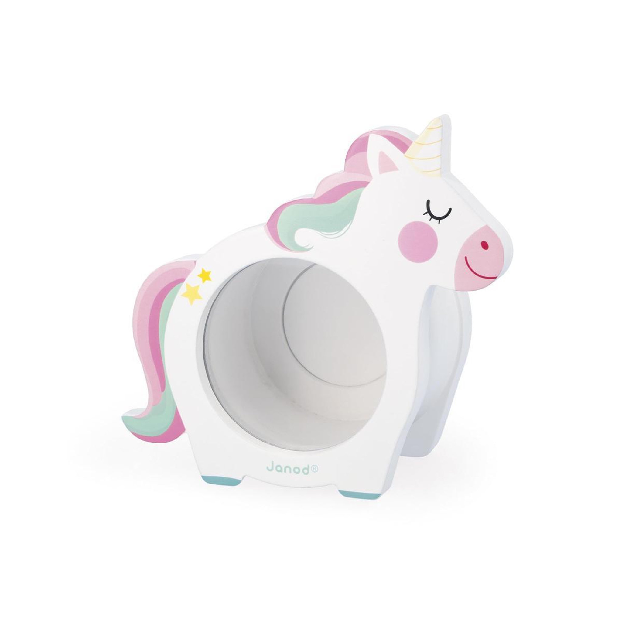 Voir la diapositive 2 : Juratoys-Janod Tirelire Licorne blanche - Face transparente