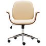 Voir la diapositive 2 : VIDAXL Chaise de bureau Creme Bois courbe et similicuir