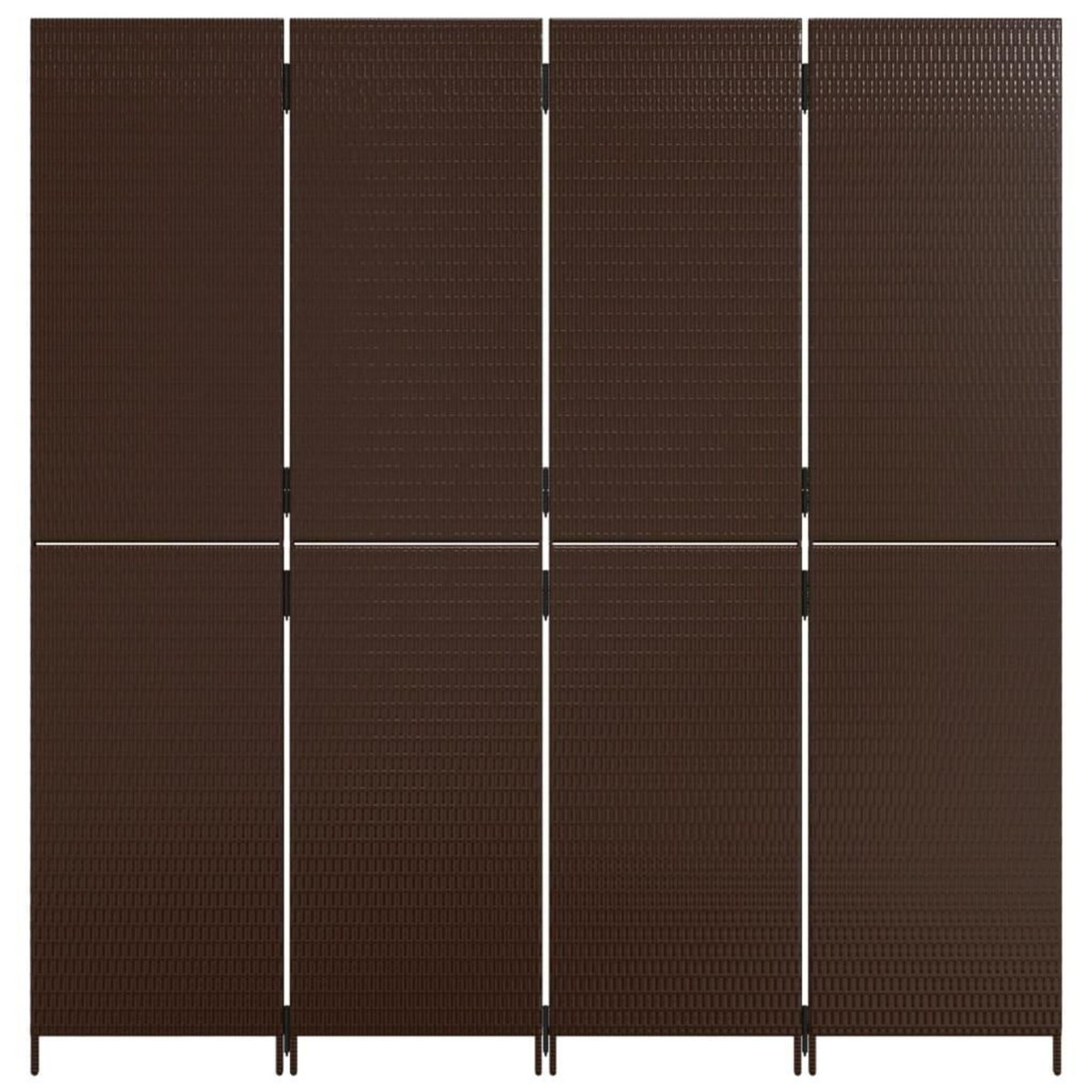 VIDAXL Cloison de separation 4 panneaux marron resine tressee