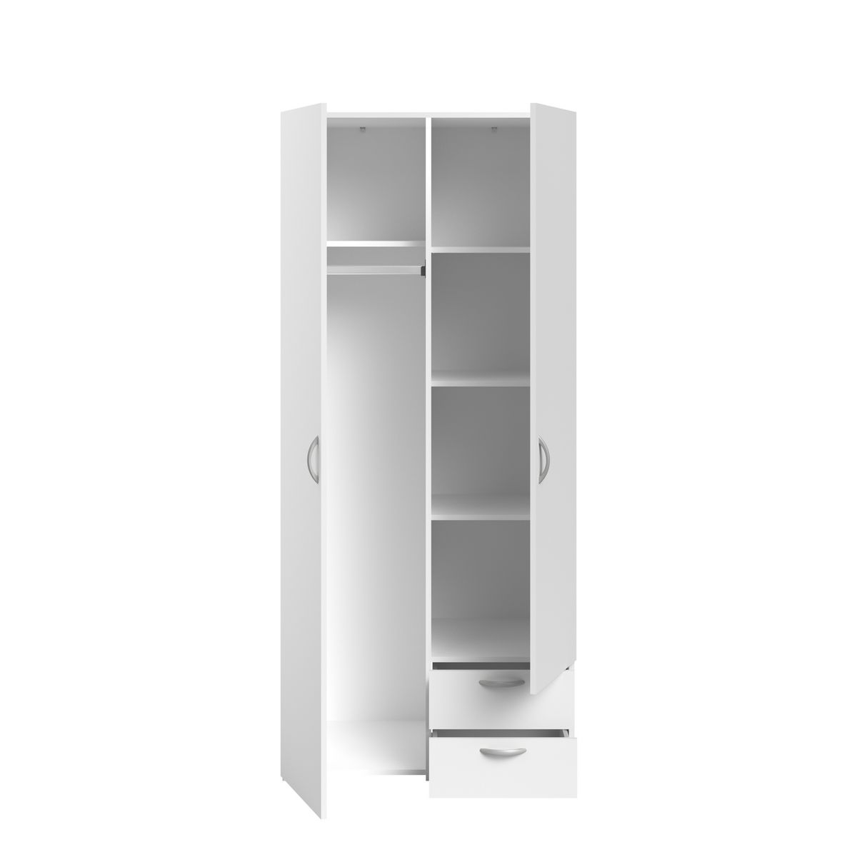 Armoire 2 portes 2 tiroirs L81cm DAISY