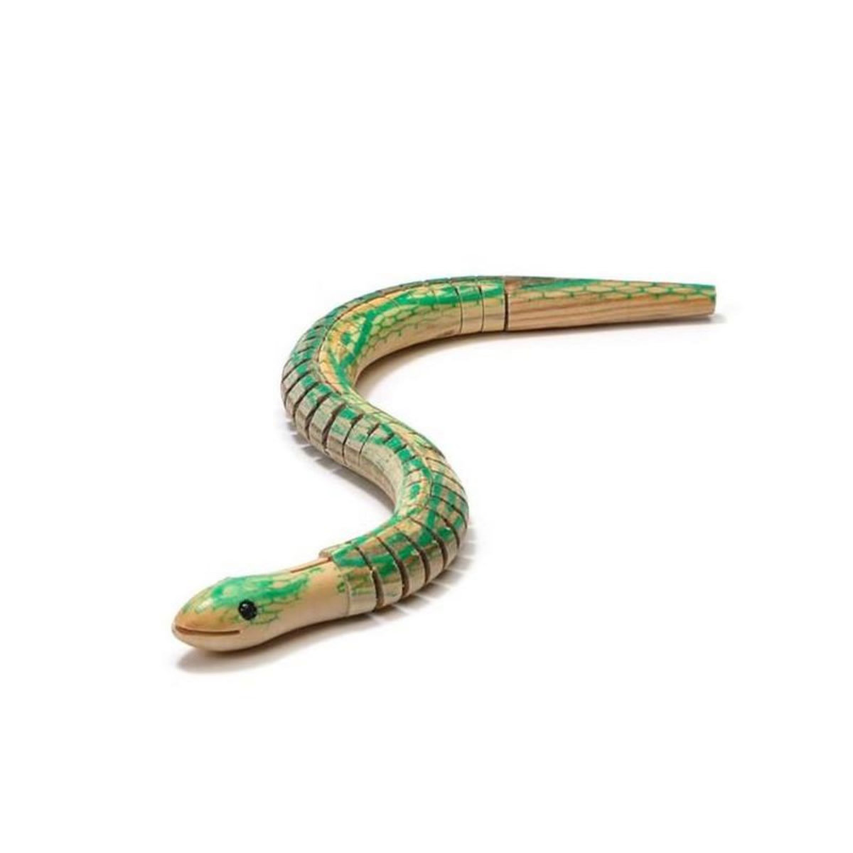 KEYCRAFT Figurine Keycraft Serpent en bois Vert et Beige