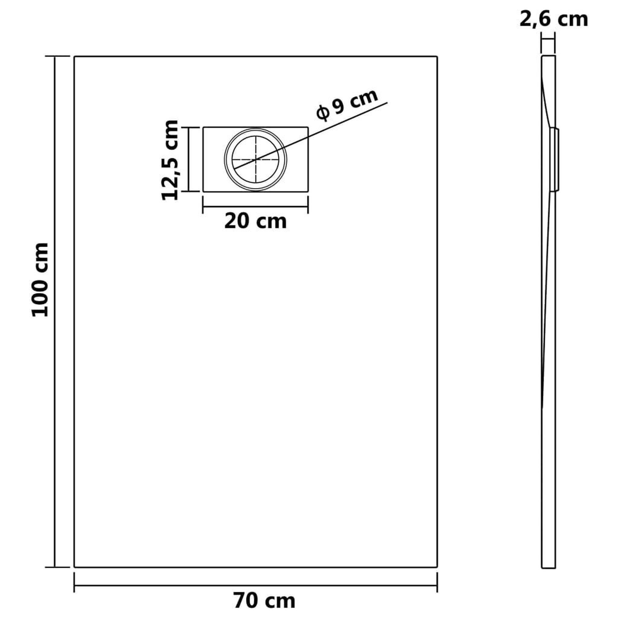 Voir la diapositive 6 : VIDAXL Bac de douche SMC Blanc 100 x 70 cm