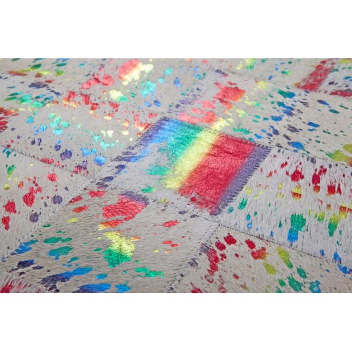 Paris Prix Tapis en Cuir Effet Métallique  Rocket  Multicolore