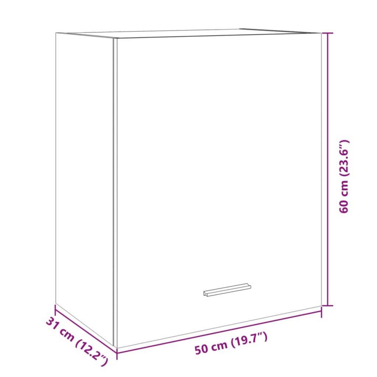 VIDAXL Armoire murale chene sonoma 50x31x60 cm bois d'ingenierie