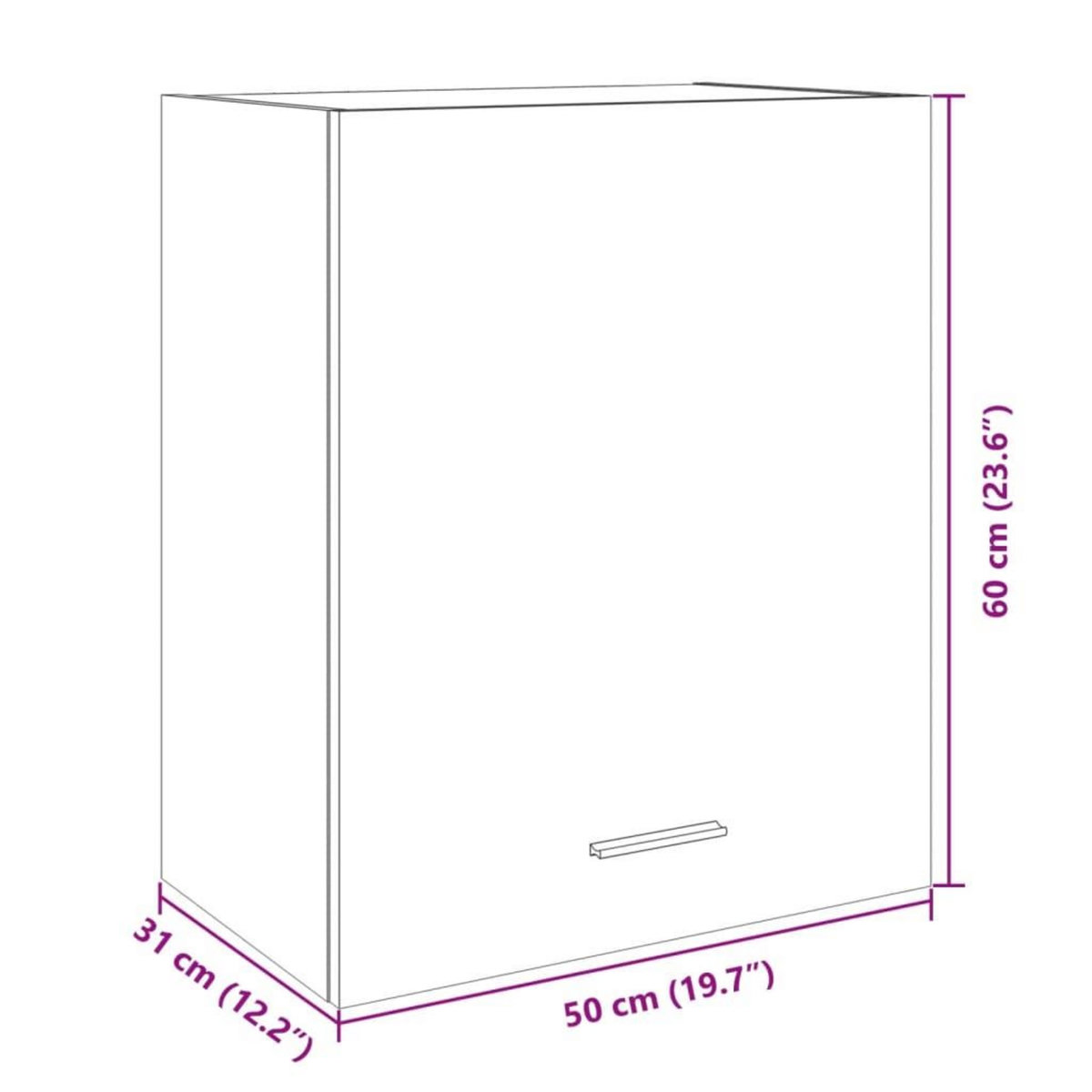 VIDAXL Armoire murale chene sonoma 50x31x60 cm bois d'ingenierie