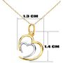 Voir la diapositive 4 : L'ATELIER D'AZUR Collier - Pendentif Or 18 Carats 750/000 Bicolore - Coeur Double - Chaine Dorée