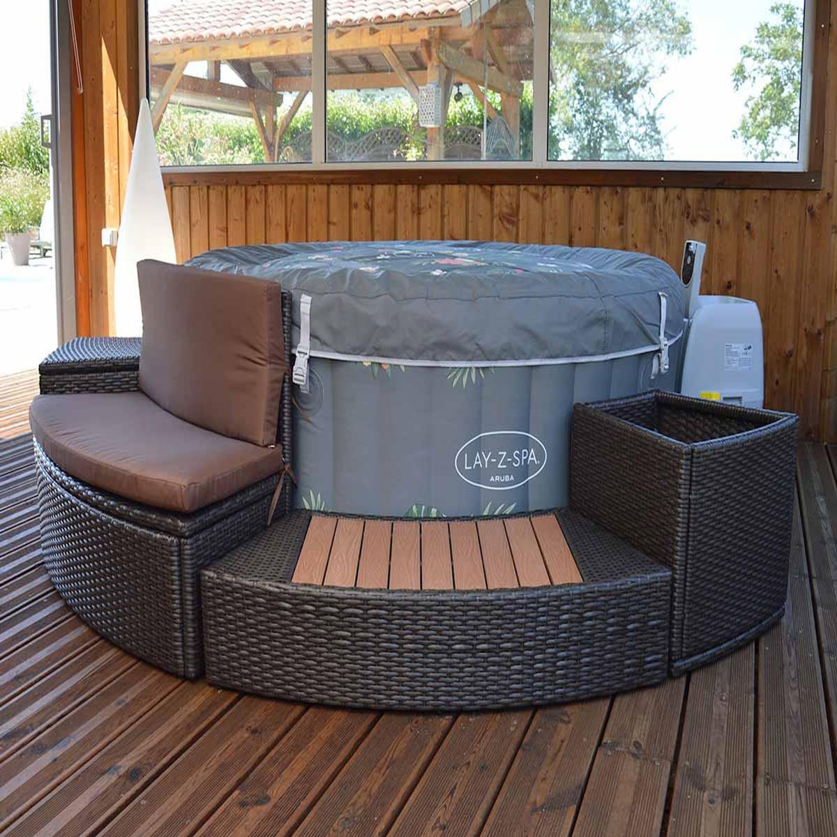BESTWAY Ensemble mobilier 4 modules pour spa gonflable Lay-Z-Spa rond 180 cm - Bestway
