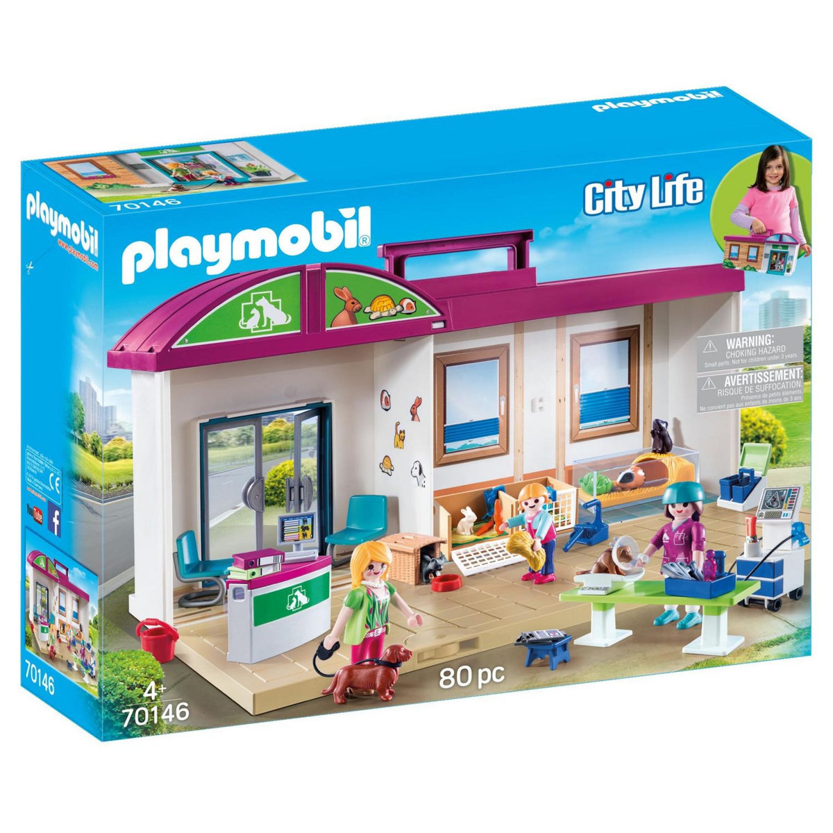 PLAYMOBIL 70146 - City Life - Clinique vétérinaire transportable