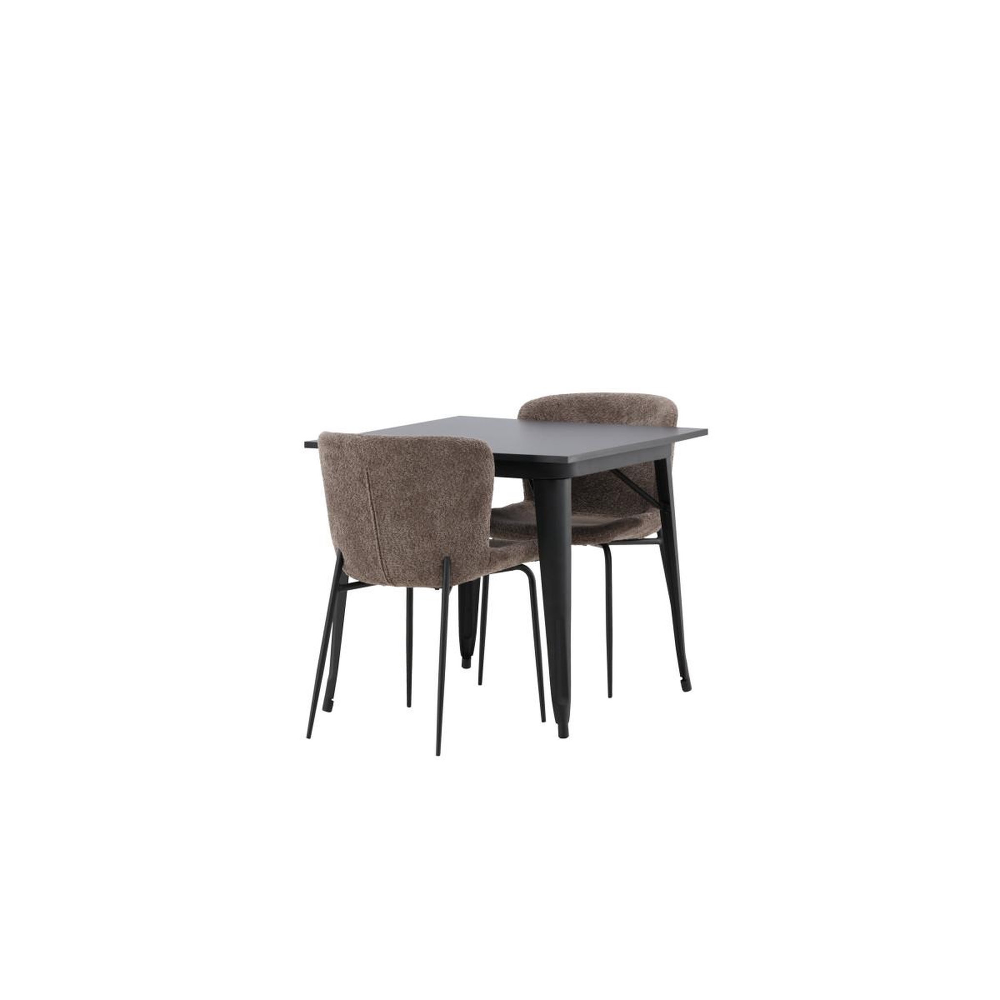 Voir la diapositive 4 : Paris Prix Ensemble table à manger & 2 chaises  tempe & modesto  80cm noir & marron
