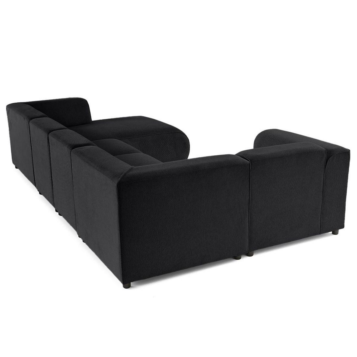 LISA DESIGN Suaro - canapé modulable panoramique d'angle gauche 7 places en tissu texturé