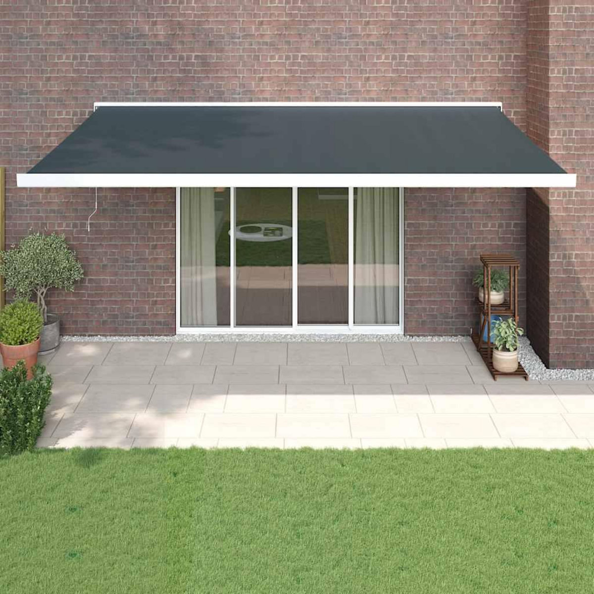 VIDAXL Auvent retractable anthracite 5x3 m tissu et aluminium