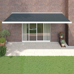 VIDAXL Auvent retractable anthracite 5x3 m tissu et aluminium