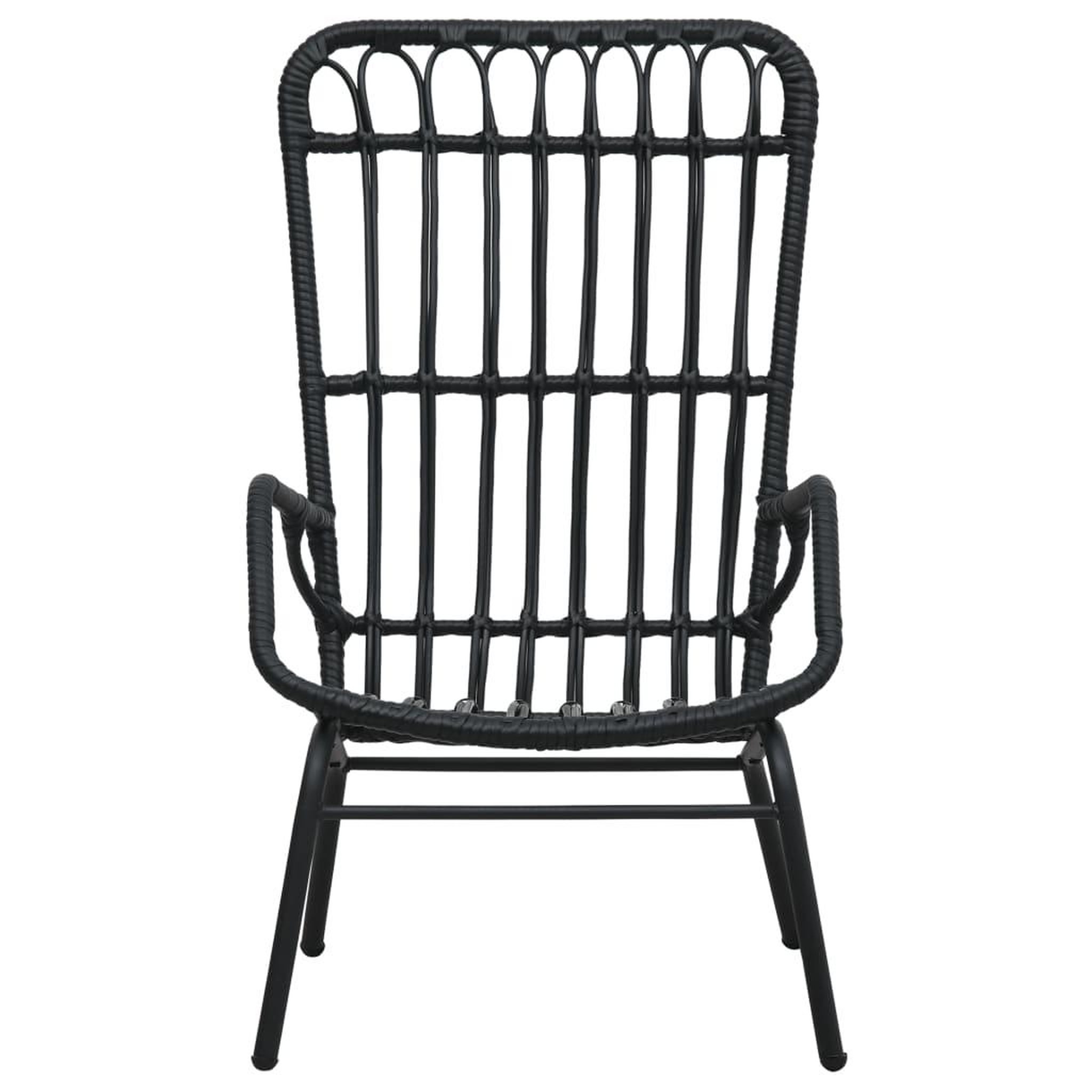Voir la diapositive 2 : VIDAXL Chaise de jardin Resine tressee Noir