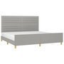 Voir la diapositive 3 : VIDAXL Cadre de lit sans matelas gris clair 200x200 cm tissu