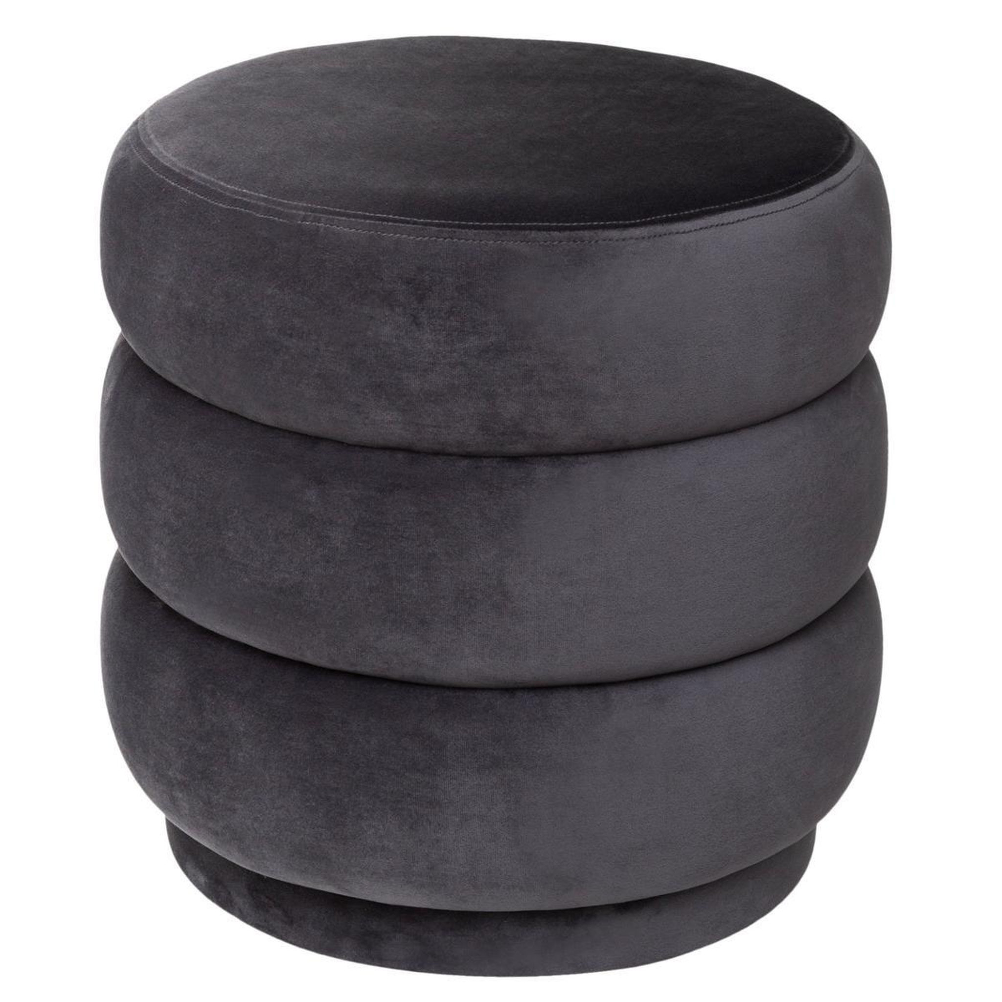ATMOSPHERA Pouf velours design  sinan  40cm gris