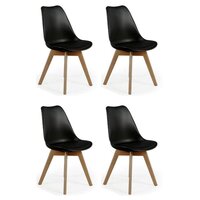 Lot de 6 chaises noires en simili Praia - Chaise Pas Cher