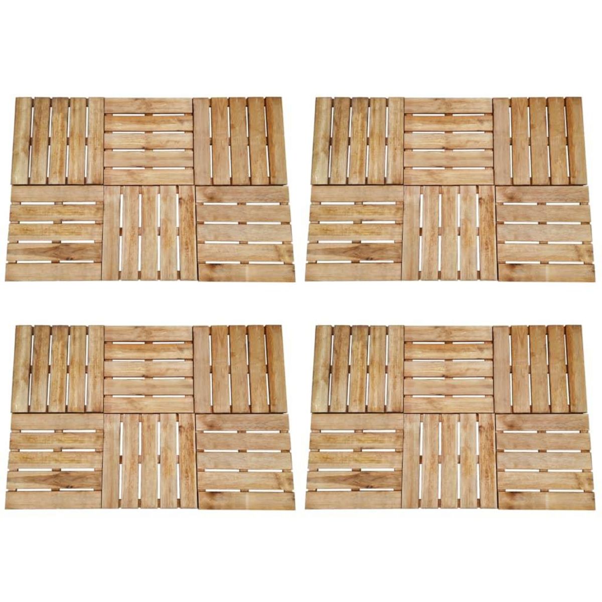 VIDAXL Dalles de terrasse 24 pcs 50x50 cm Bois Marron