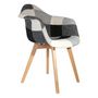 Voir la diapositive 2 : Paris Prix Lot de 2 Fauteuils  Patchwork  83cm Gris