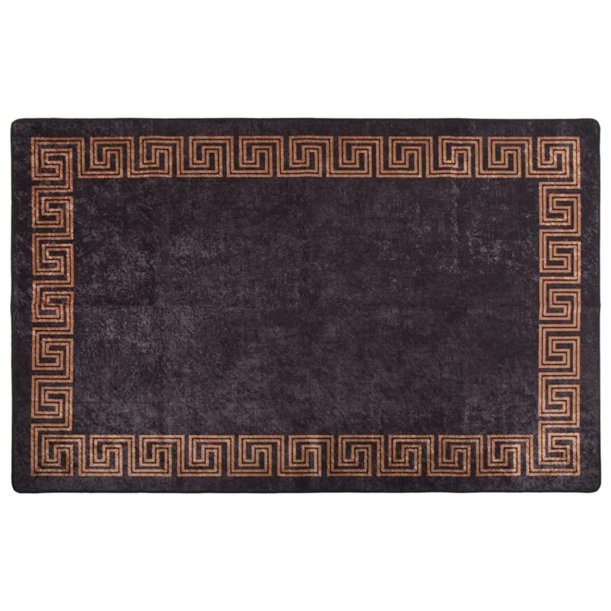 VIDAXL Tapis lavable antiderapant 160x230 cm noir et dore