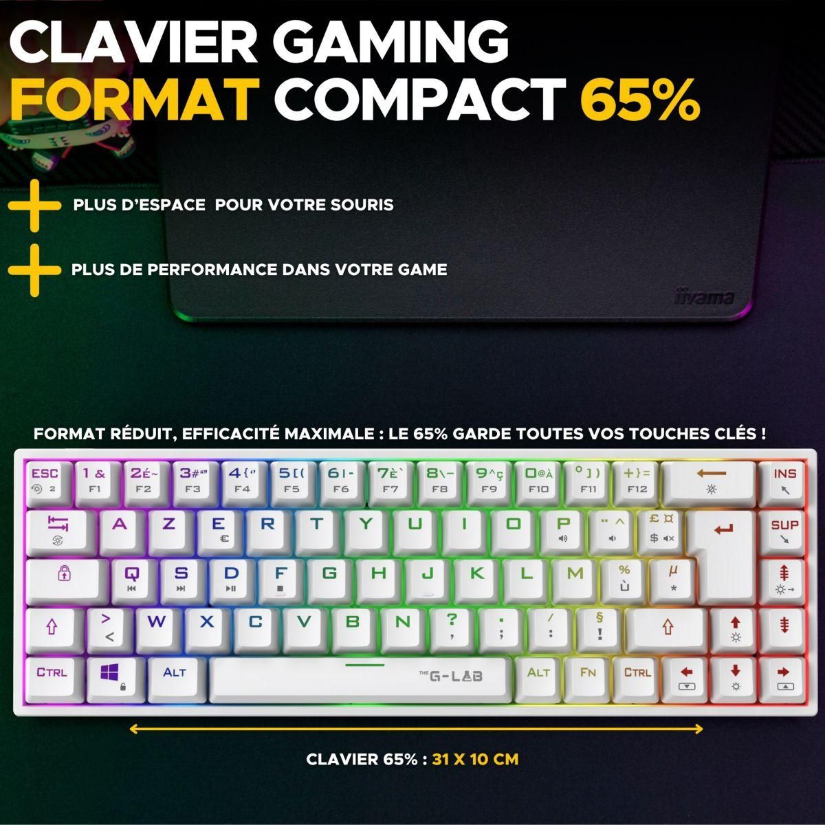 THE G-LAB Clavier gamer KEYZ TITAN W FR