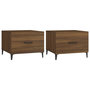 Voir la diapositive 2 : VIDAXL Tables basses avec pieds en metal 2 pcs Chene marron 50x50x40cm