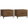 Voir la diapositive 2 : VIDAXL Tables basses avec pieds en metal 2 pcs Chene marron 50x50x40cm