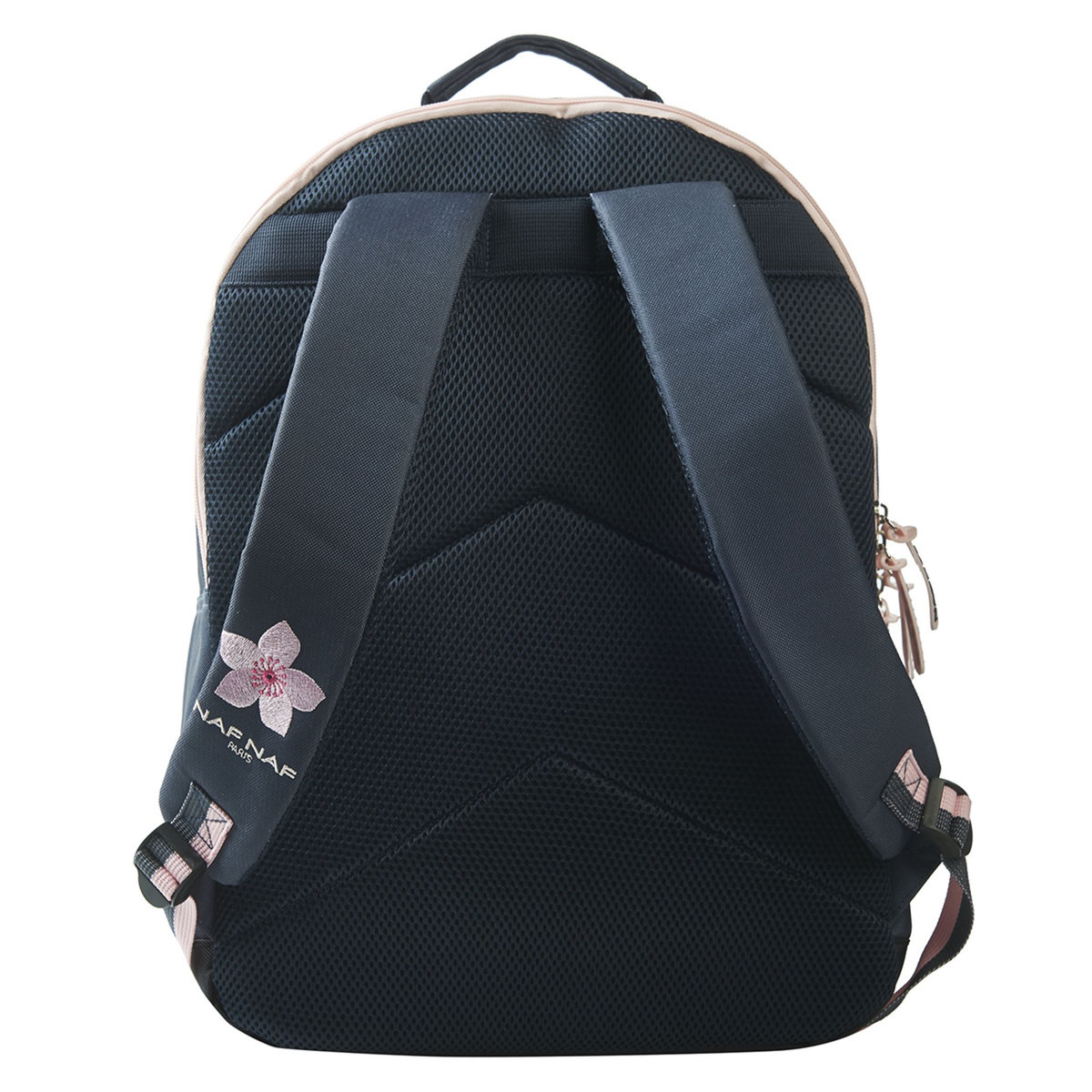 Naf Naf Sac à dos 2 compartiments bleu motif fleurs 