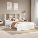VIDAXL Lit bibliotheque sans matelas blanc 160x200 cm bois pin massif
