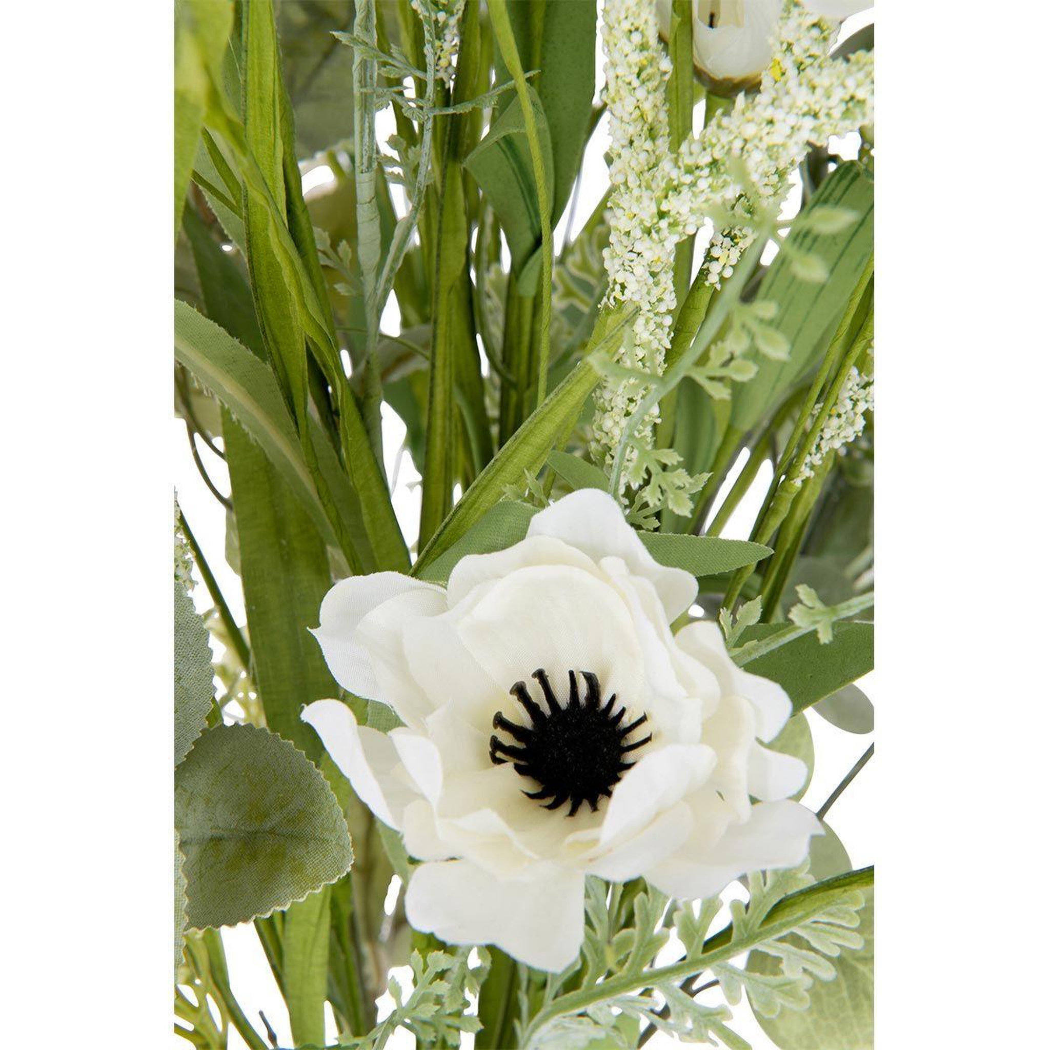 Voir la diapositive 4 : J-LINE Bouquet de fleurs artificielles  mixtes  85cm blanc
