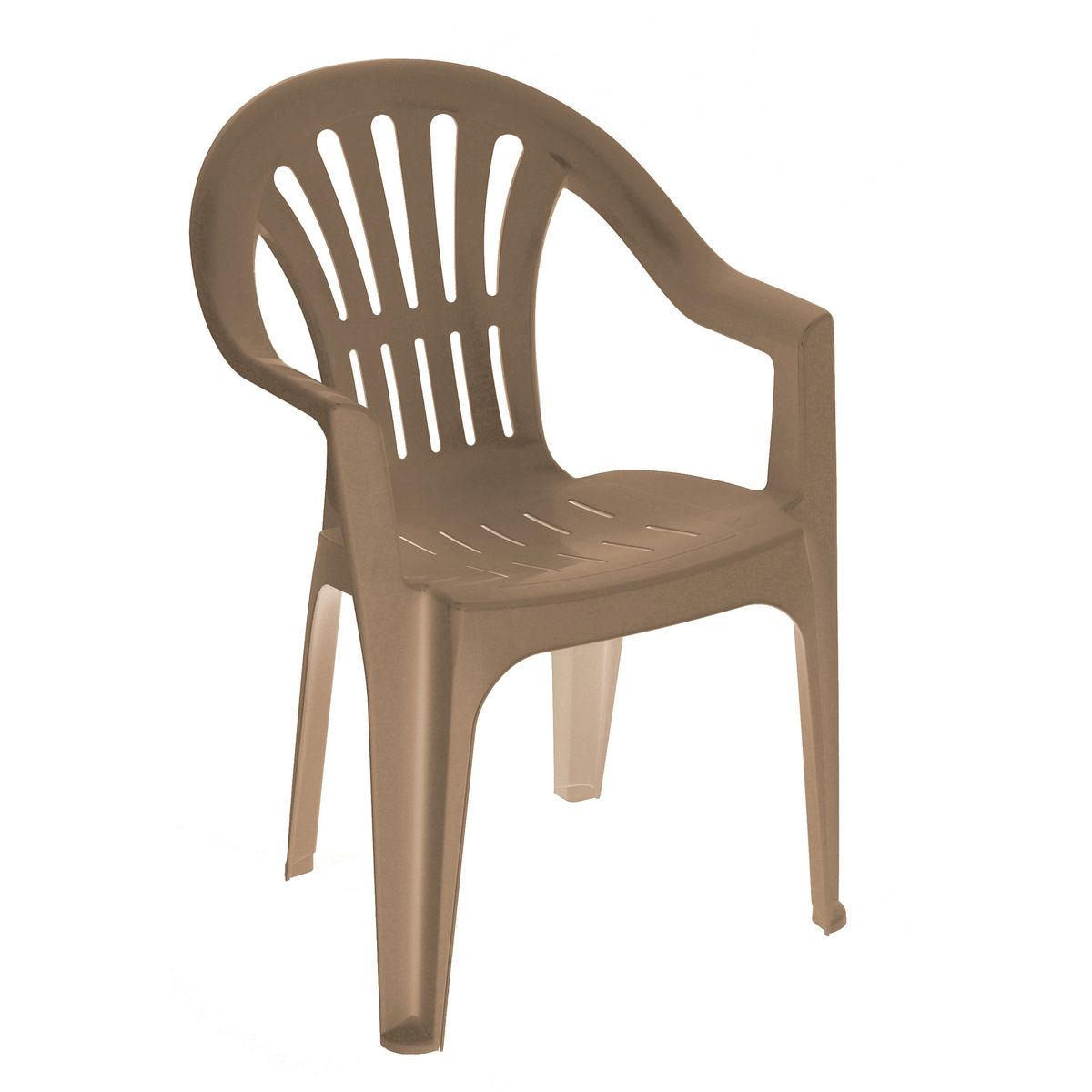Fauteuil de jardin empilable - Résine - Taupe - ELBA