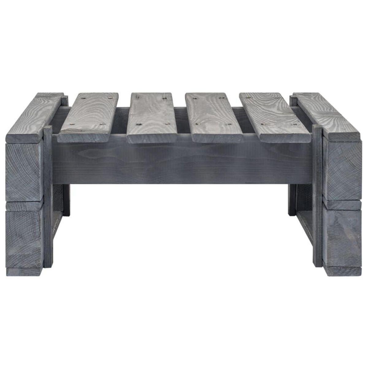 VIDAXL Repose-pied palette de jardin bois gris
