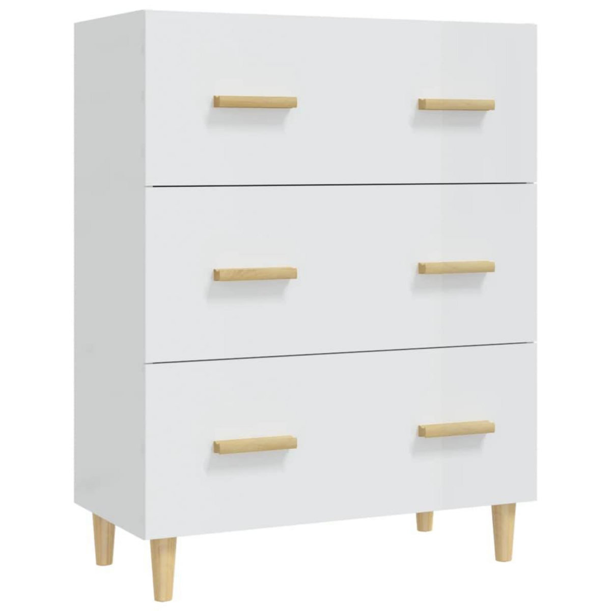 VIDAXL Buffet Blanc brillant 70x34x90 cm Bois d'ingenierie