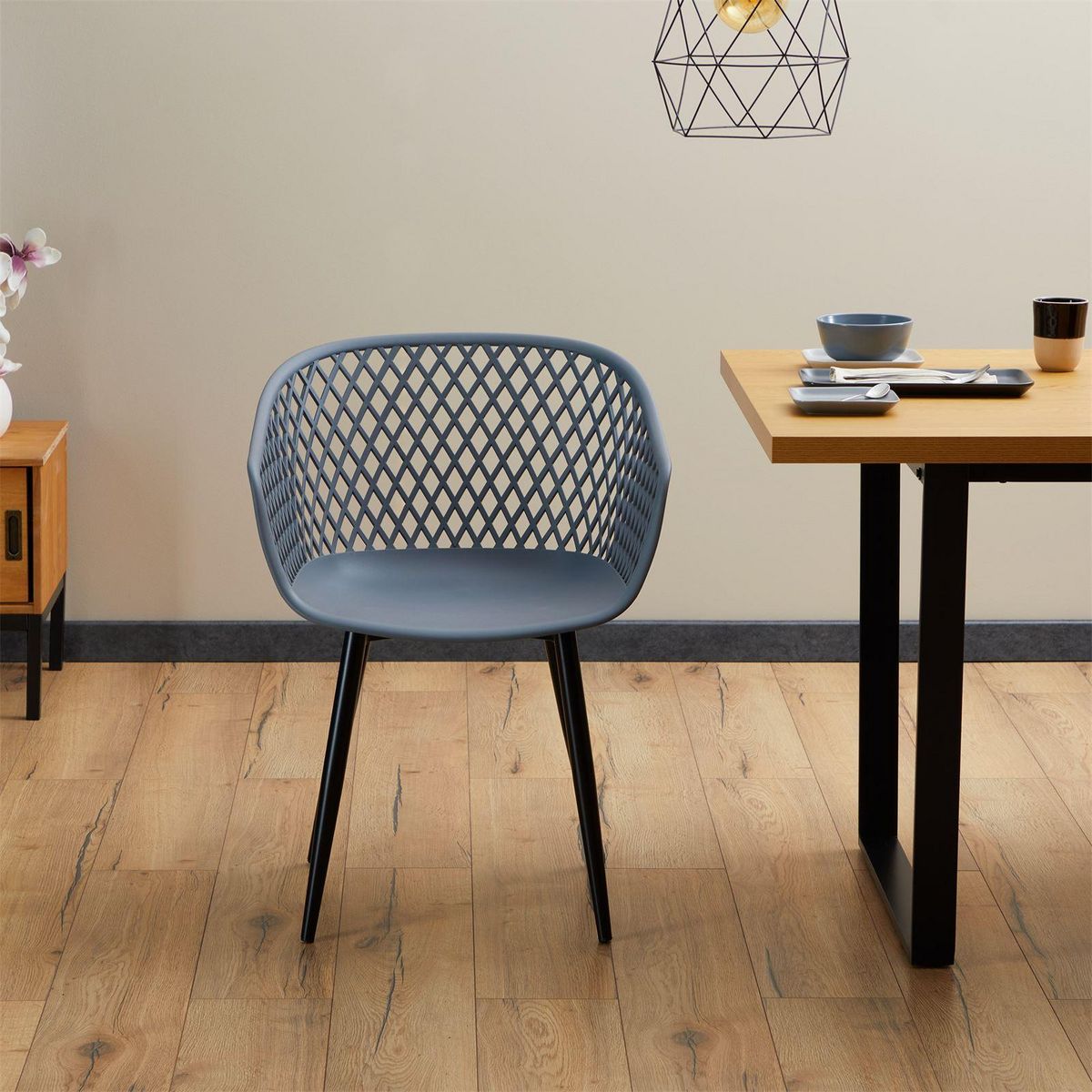 IDIMEX Lot de 4 chaises MADEIRA style scandinave, pieds en bois