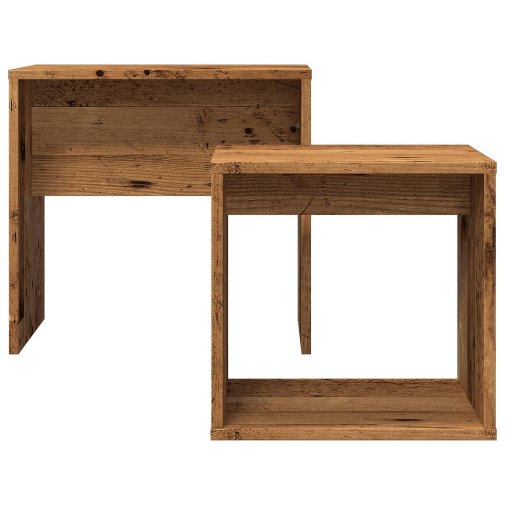 Voir la diapositive 4 : VIDAXL Tables basses gigognes 2 pcs vieux bois bois d'ingenierie