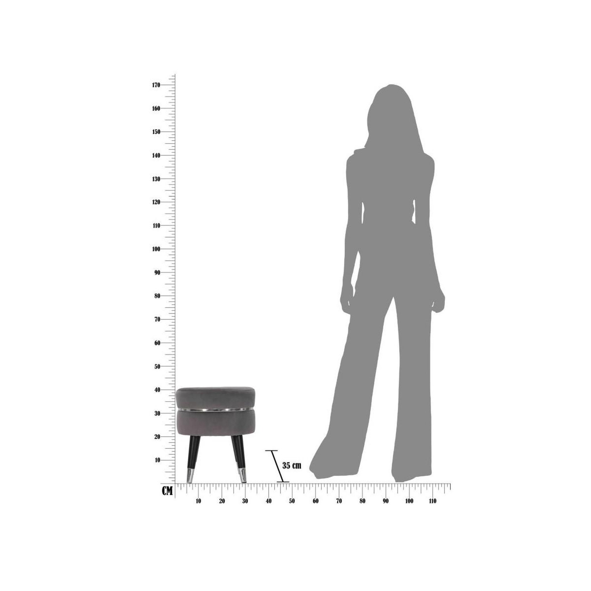 Voir la diapositive 6 : Paris Prix Tabouret design  paris  40cm gris foncé & argent