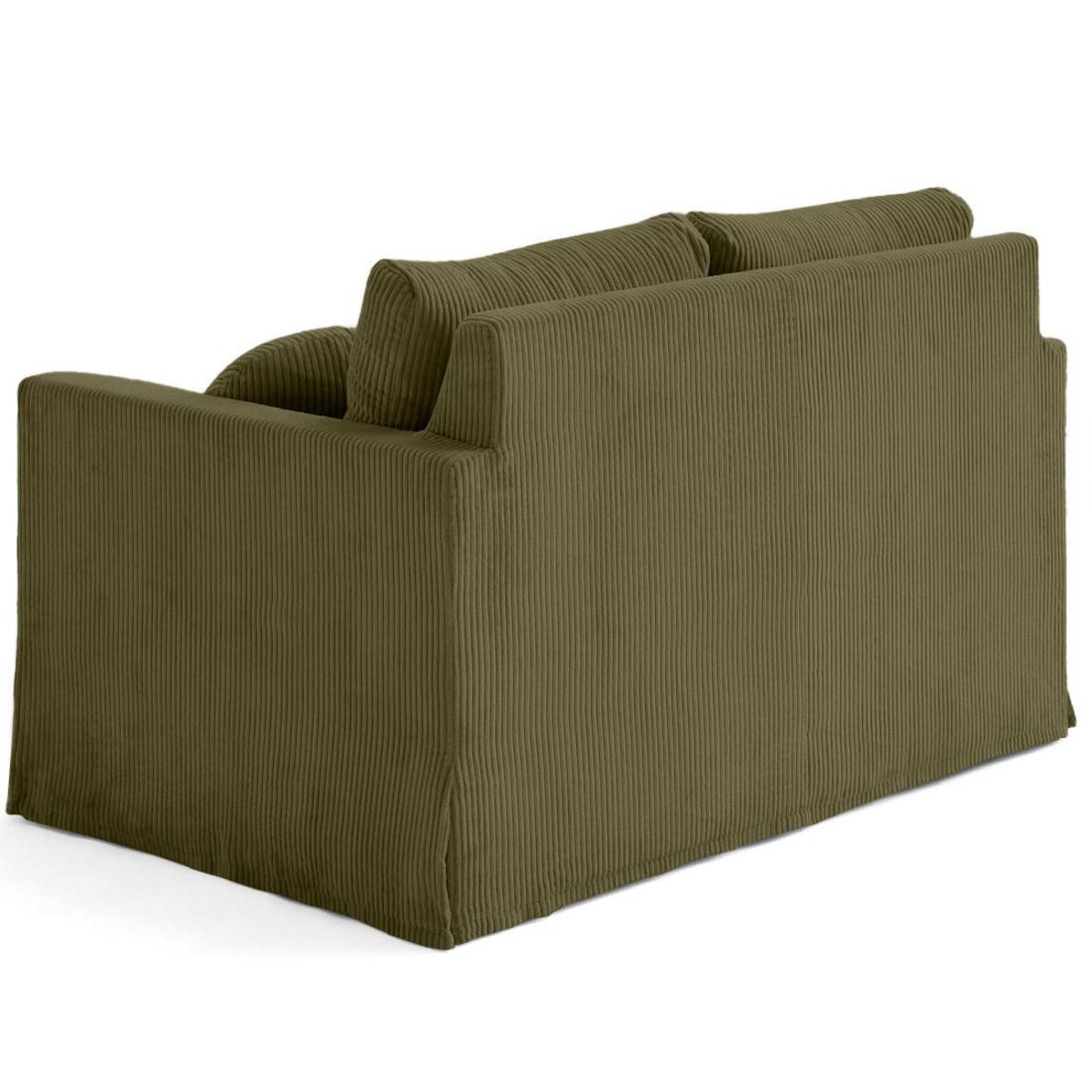 LISA DESIGN Serena - canapé droit déhoussable 2 places en velours côtelé