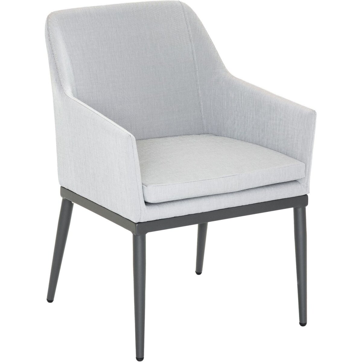 JARDILINE Lot de 2 fauteuils de jardin - Aluminium/Textilène - Gris perlé - FORMENTERA