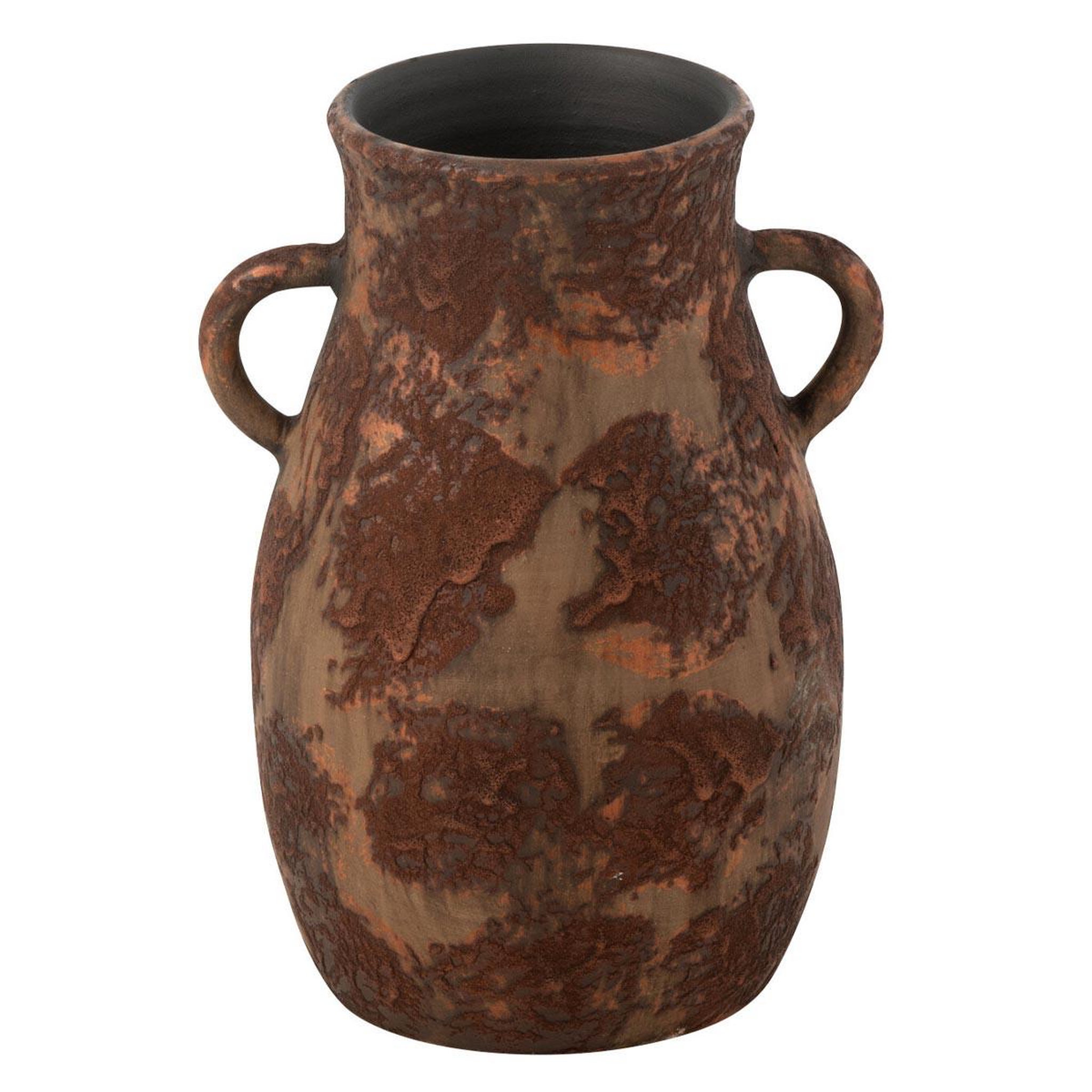J-LINE Vase en terre cuite  amphore  30cm marron