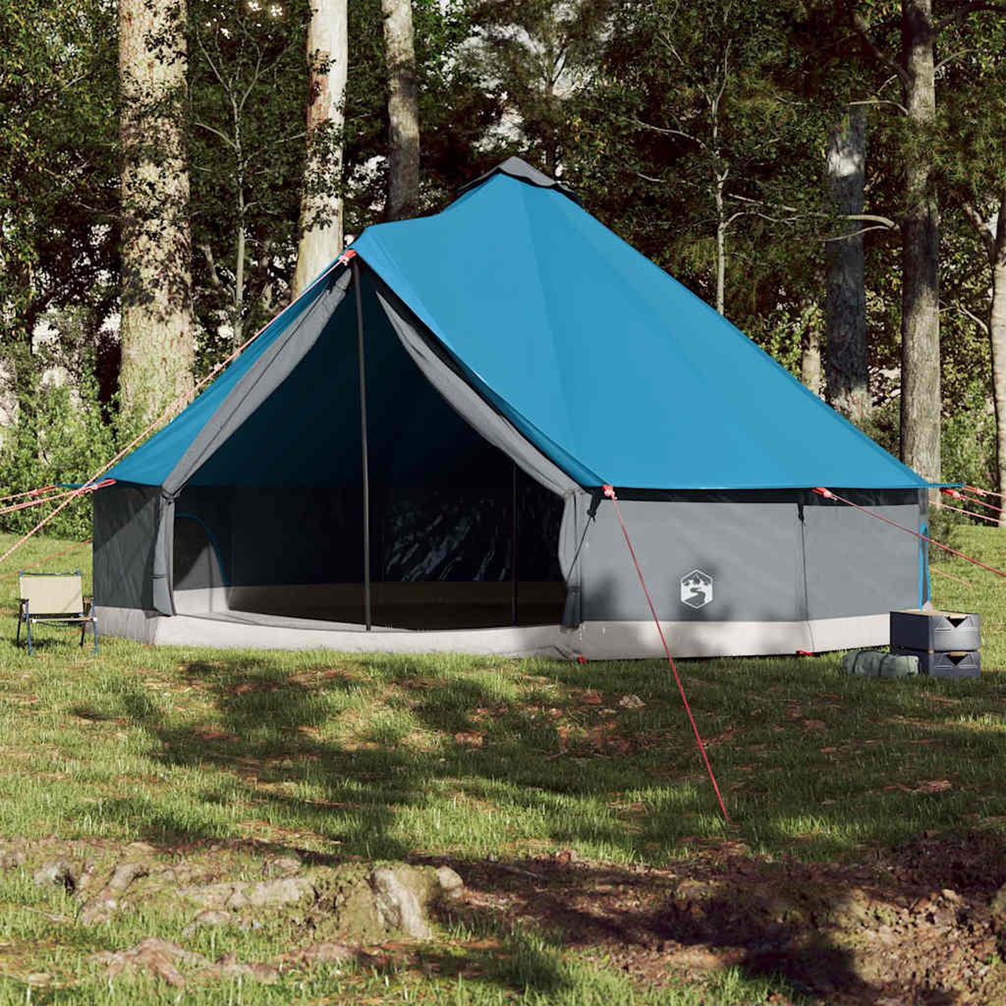 Voir la diapositive 3 : VIDAXL Tente familiale tipi 12 personnes bleu impermeable