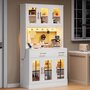 Voir la diapositive 5 : MERAX Buffet de cuisine 6 portes 2 tiroirs - 100 cm blanc led mdf