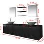 Voir la diapositive 6 : VIDAXL Dix pieces pour salle de bains avec lavabo et robinet noir