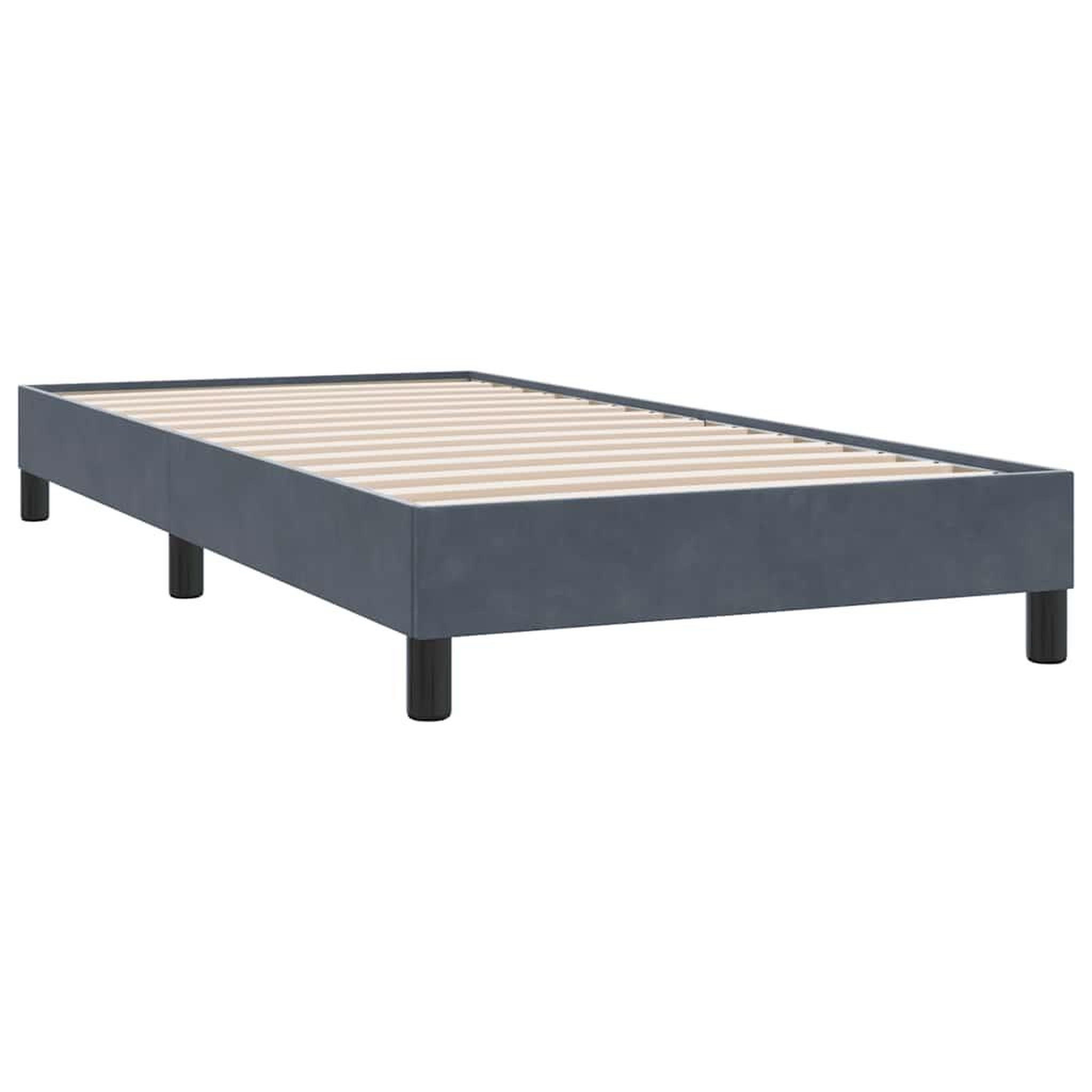 Voir la diapositive 2 : VIDAXL Cadre de lit sans matelas gris fonce 100x220 cm velours