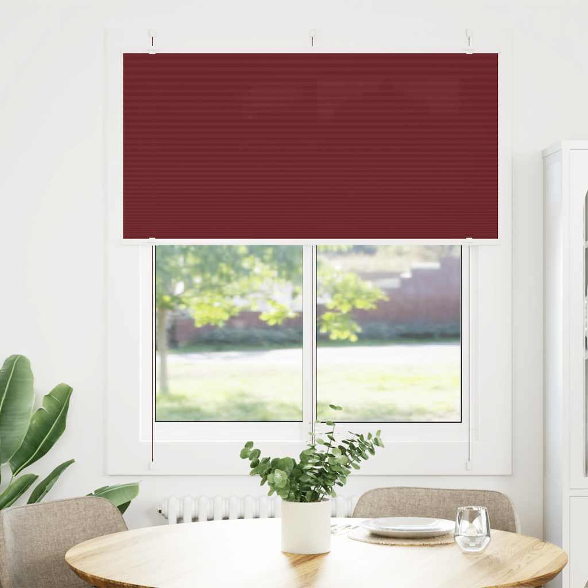Voir la diapositive 2 : VIDAXL Store plisse rouge bordeaux 115x150 cm largeur du tissu 114,4cm