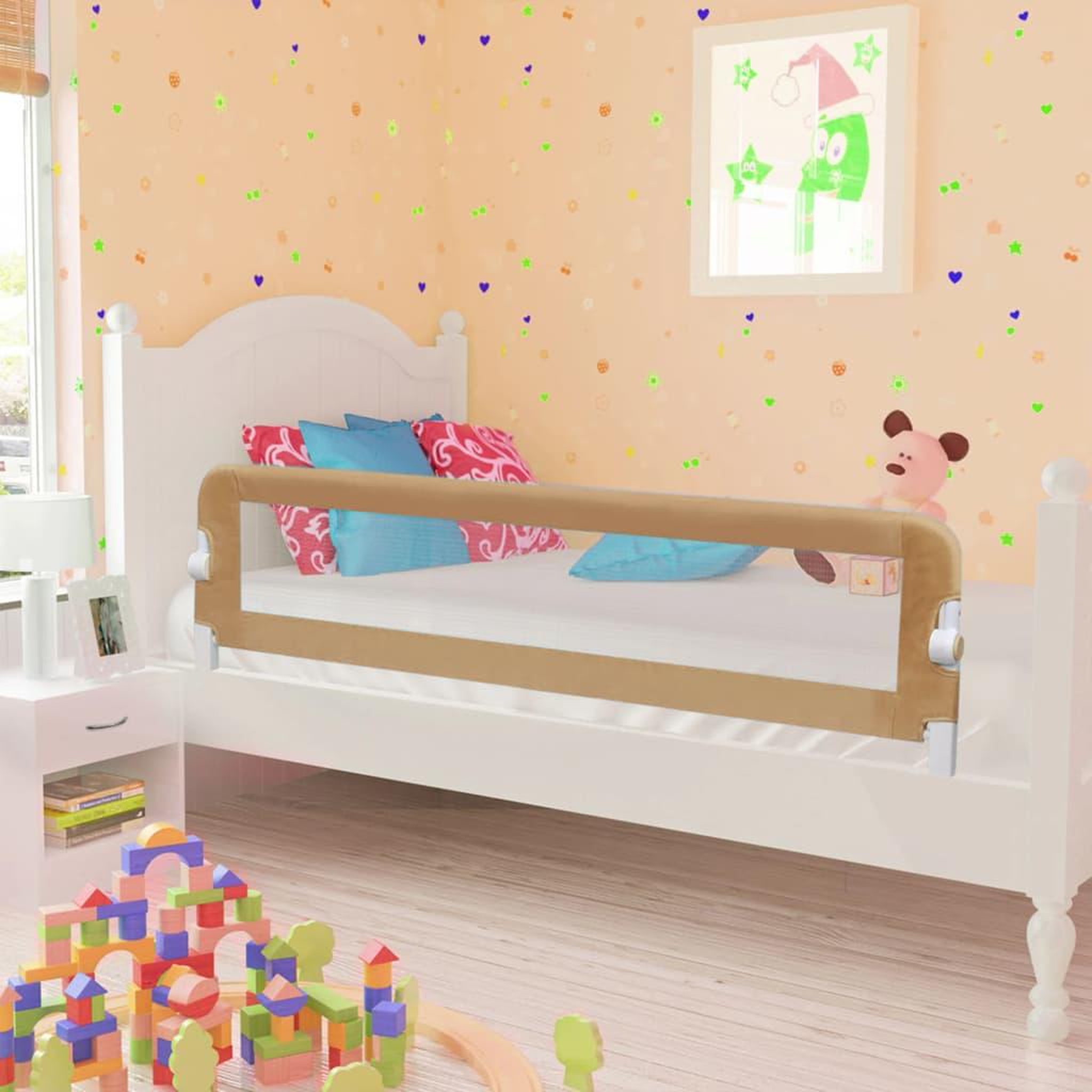 Voir la diapositive 1 : VIDAXL Barriere de lit enfant Taupe 150x42 cm Polyester