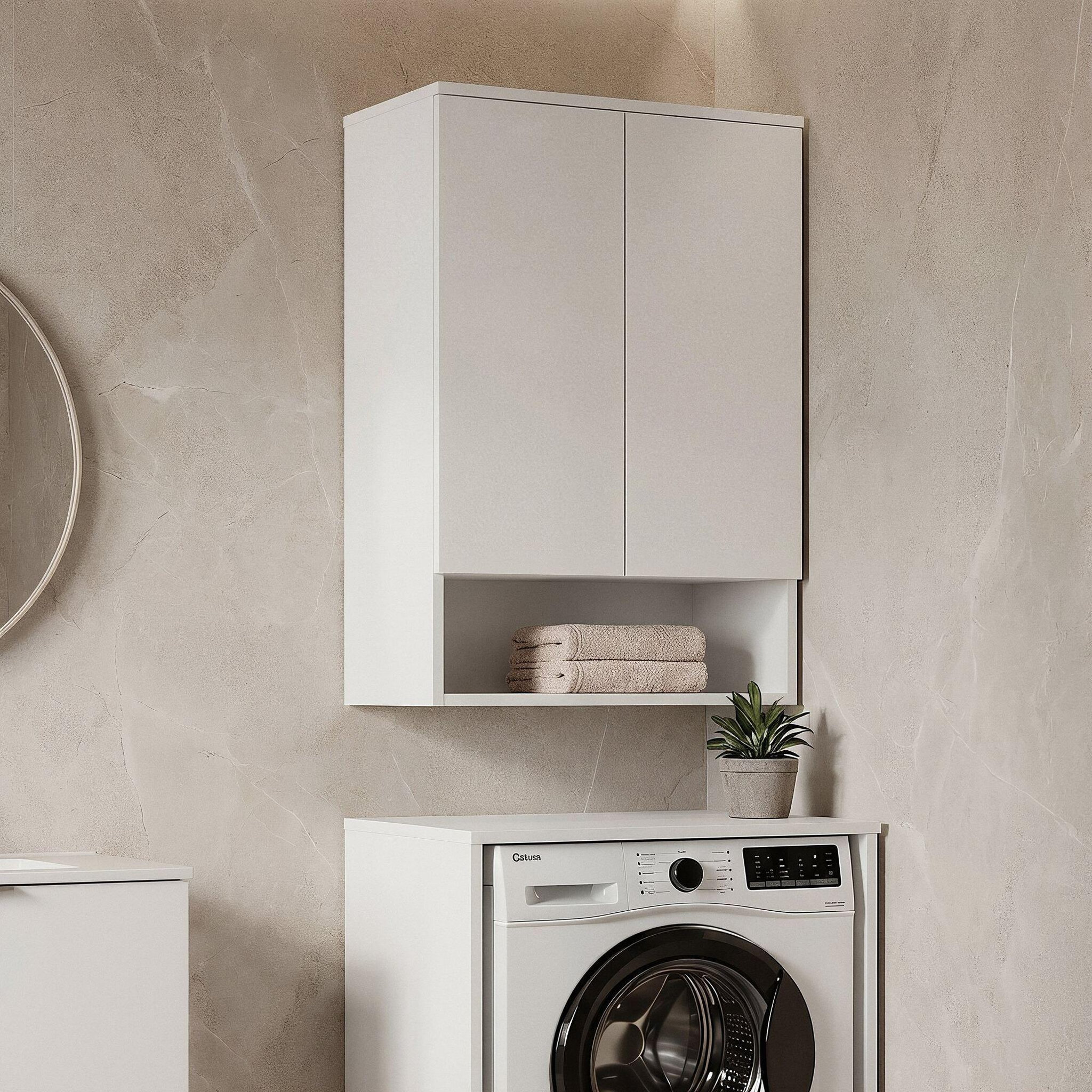 Voir la diapositive 2 : Habitat et Jardin Armoire de Salle de Bain  Bosco Lume 70  - 70 x 36 x 100 cm - Matte White