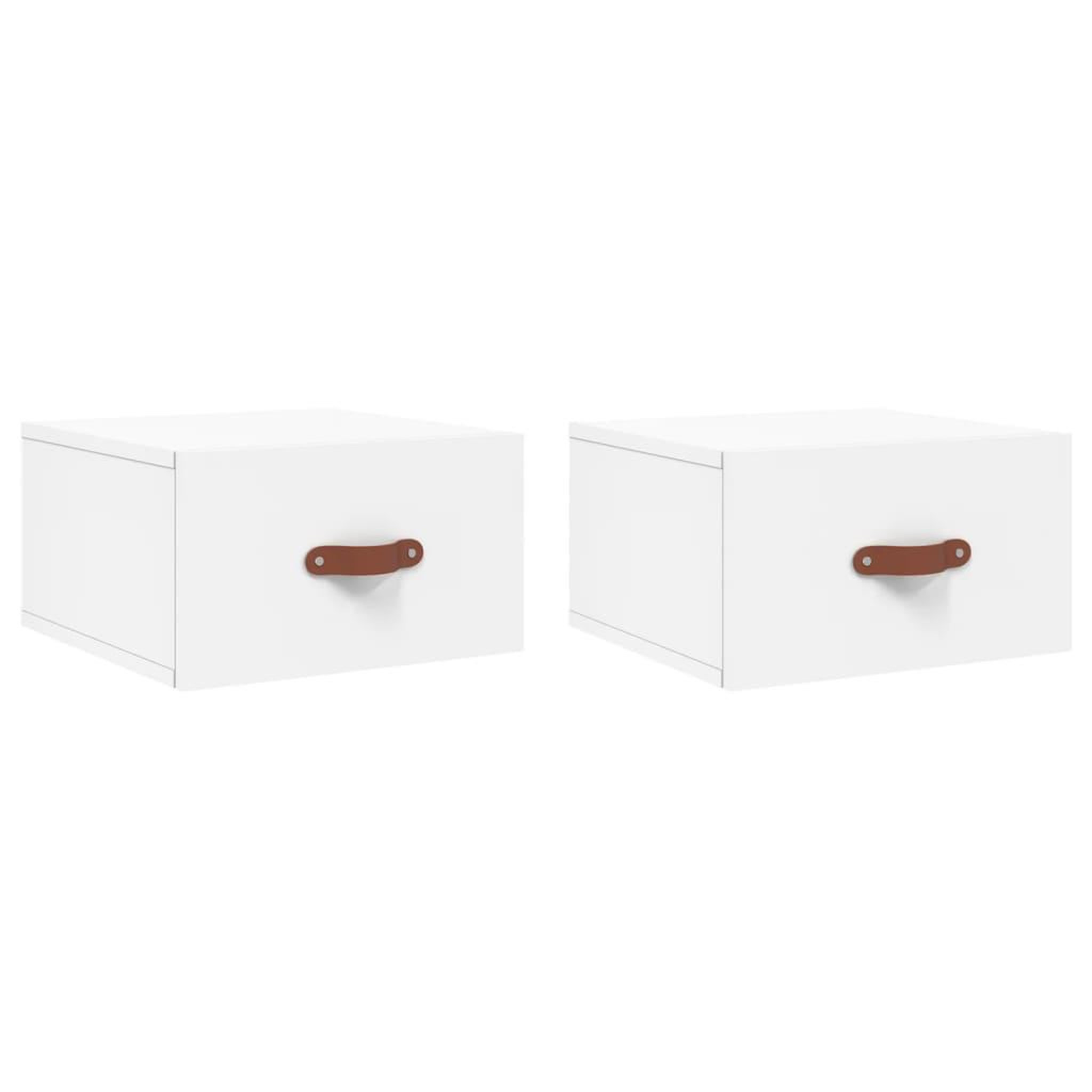 Voir la diapositive 2 : VIDAXL Tables de chevet murales 2 pcs blanc 35x35x20 cm
