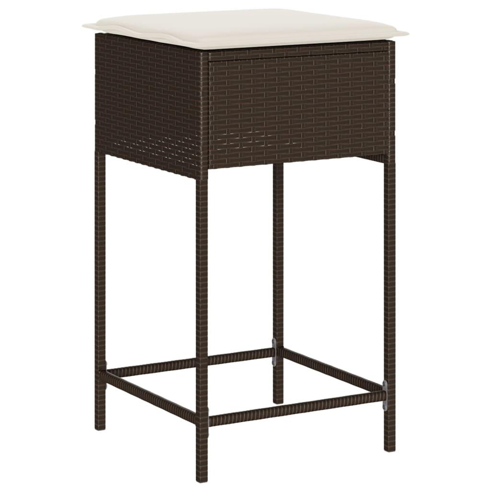 Voir la diapositive 4 : VIDAXL Ensemble de bar de jardin 9 pcs avec coussins marron poly rotin
