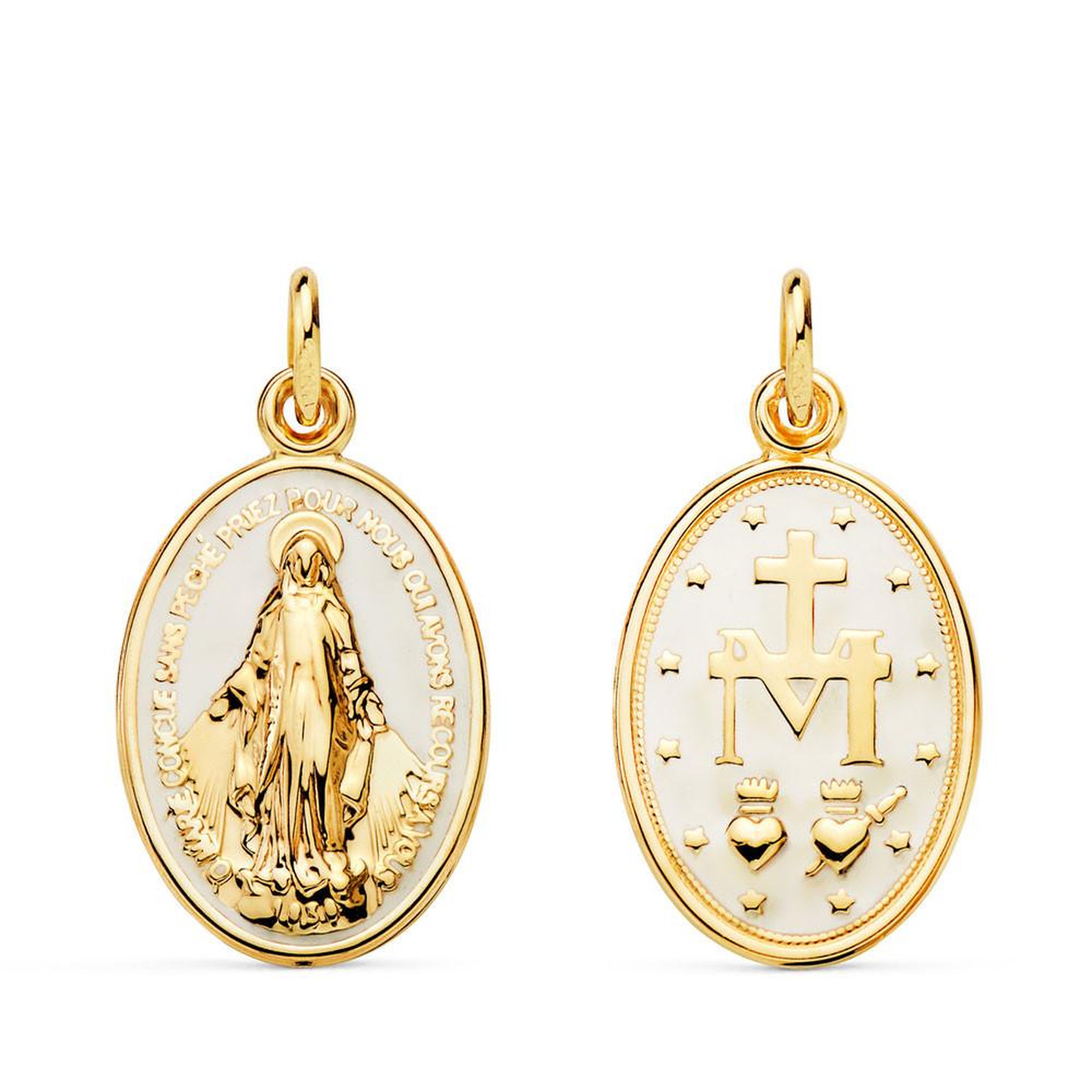 L'ATELIER D'AZUR Médaille Or 18 Carats 750 Jaune Vierge Miraculeuse - Chaîne Offerte