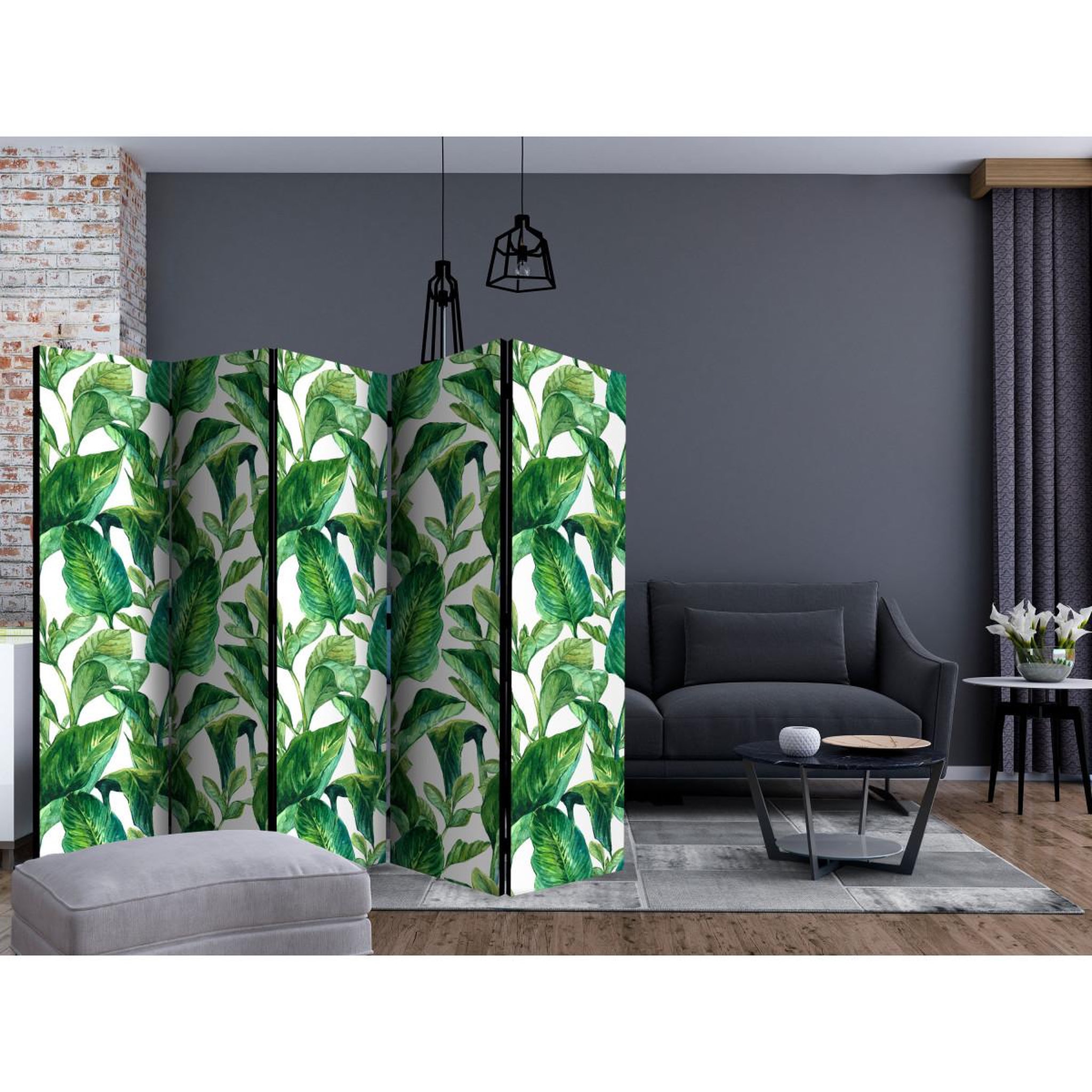 Voir la diapositive 2 : Paris Prix Paravent 5 volets  tropical paradise ii  172x225cm