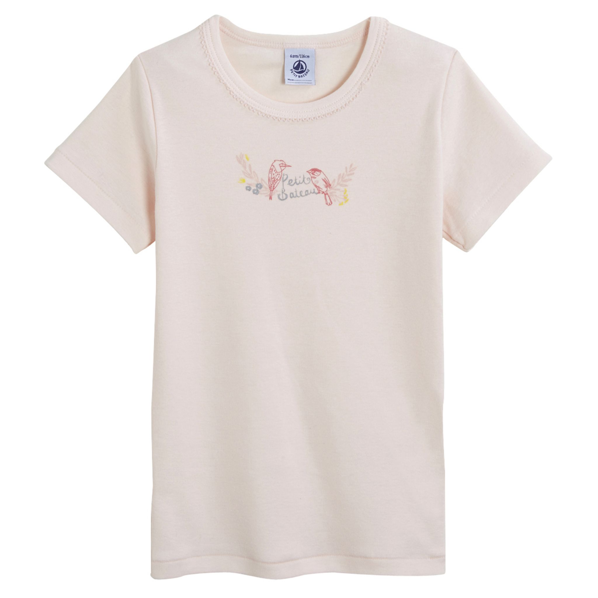 Tee-shirt Manches Courtes Fille Petit Bateau – Coton – Rayures Et Motif Cœur – Marque Française - 4